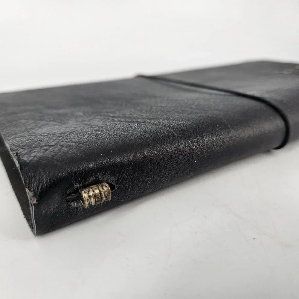 Black Faux Leather Travel Journal Notebook Planner Refillable Inserts Cover